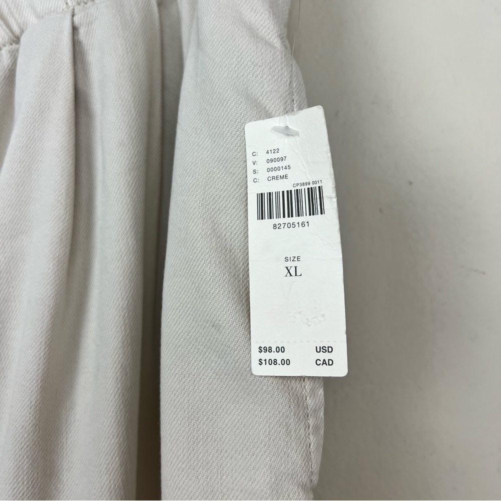 Anthropologie Pilcro High-Rise Cropped Wide Leg Paperbag Jeans Cream XL - Picture 5 of 11